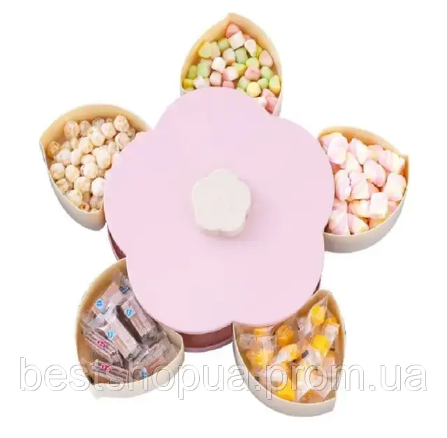 Органайзер для солодощів Flower shap 3 ярусу з підставкою телефону менажница цукерниця шкатулка для цукерок b