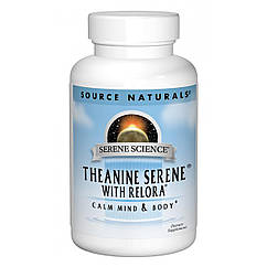 Теанін з Релорою, Serene Science, Source Naturals, 60 таблеток