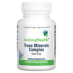 Комплекс мікроелементів без заліза, Trace Minerals Complex, Iron Free, Seeking Health, 30 вегетаріанських