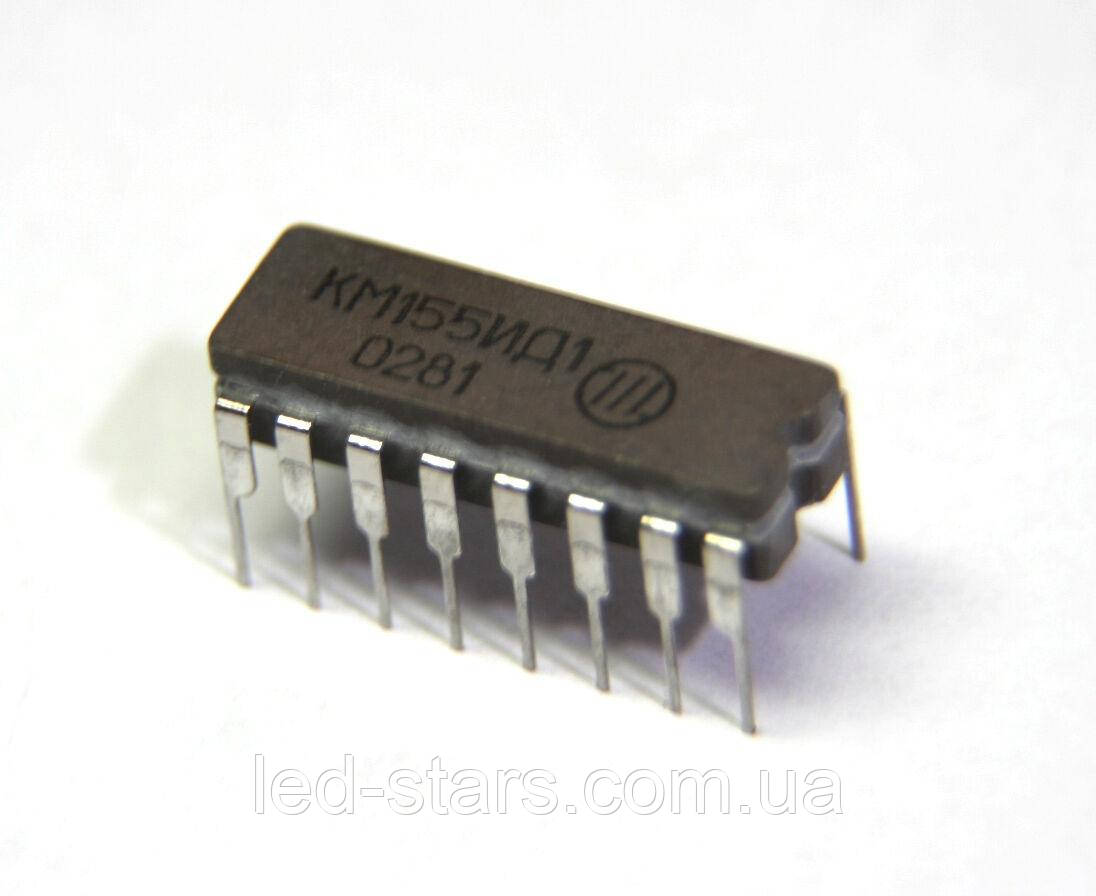 К155ИД1 DIP16  (аналог SN74141) високовольтні дешифратори управління газорозрядними індикаторами, фото 1