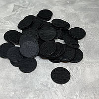 Фетровый круг 2,5 см*1 мм, цвет черный, упаковка 100 шт., Чорний