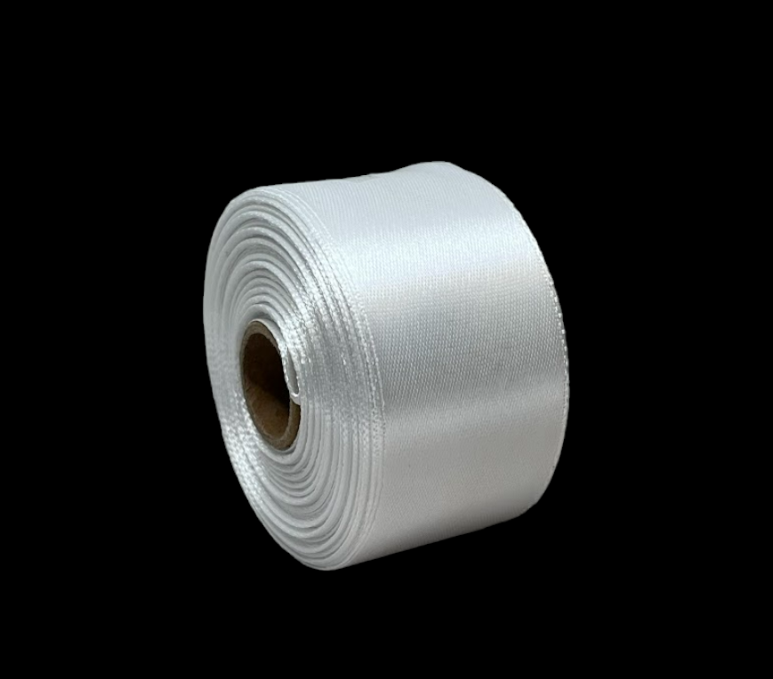 Атласна стрічка 4 см, колір білий, 1 рулон (23 м), Білий, фото 1