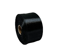 Атласная лента 4 см, цвет черный, 1 рулон (23 м), Чорний