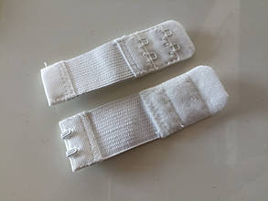 Подовжувач для бюстгальтера з резинкою на 2 гачки 8.5х2.5см білий