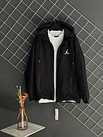Ветровка мужская водонепроницаемая Jordan Молодежная черная стильная куртка Джордан из плащевки демисезонная