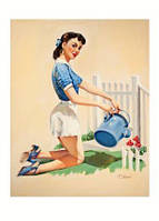 T. J. (TED) KUCK. Pin-Up Gardening, Brown & Bigelow calendar illustration