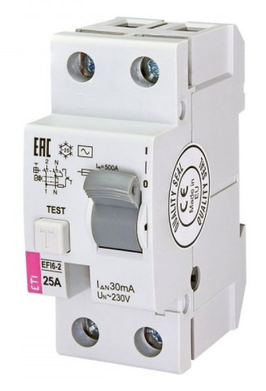Реле диференційне (ПЗВ) 2р EFI6-P2 16/0,03 тип AC