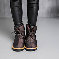 Ботинки дутики женские Fashion Jigsaw 3883 36 размер 23,5 см Коричневый n