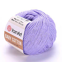 Пряжа (нитки) YarnArt baby cotton (беби котон) цвет 417 светло-сиреневый