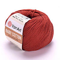 Пряжа (нитки) YarnArt baby cotton (беби котон) цвет 429 бордово-коричневый