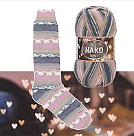 Носочная пряжа (нитки) Nako Бохо (Nako Boho Desen) цвет 82265