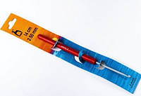 Крючок Pony (Пони, Индия) алюминиевый с ручкой 14 см 2,5 мм для ручного вязания (46602)