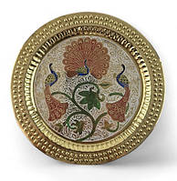 Тарелка на стену сувенирная бронза Павлины