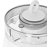 Скляний електрочайник 1,5 л Adler AD 1299 з заваркою і контролем температури Польща, фото 6