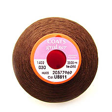 Нитки COATS GRAL wr 30 2000 м Коричневий (Великобританія) u8811 для шкіри, фото 4