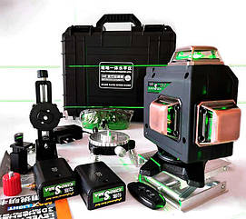 4D Лазерний Рівень Нівелір "KINOSURA -4D - Black" Регулювання потужності променів – лазерні діоди Sharp