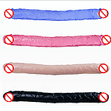 Двосторонній фаллоїмітатор для пар, фалоїмітатор із подвійною головкою гнучкий, інтимні іграшки, фото 10