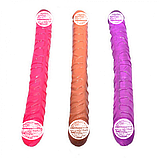 Двосторонній фаллоїмітатор для пар, фалоїмітатор із подвійною головкою гнучкий, інтимні іграшки, фото 4