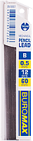 Стержни для механического карандаша (0.5мм, B, 12шт) BUROMAX BM.8661