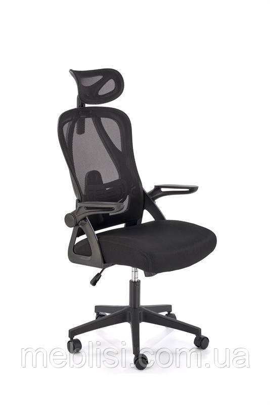 Чорне комп'ютерне крісло NEGRO регульований підголівник  (Halmar)