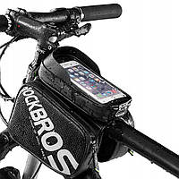 Велосипедная сумка на раму Rockbros ZH009-81 с отделом для телефона 6.2" велосумка Рокброс 1.5L, Черная