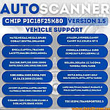 Автосканер obd2 elm327 2 плати версія v1.5 чіп pic18f25k80 діагностичний адаптер авто сканер elm327 v1.5 bluetooth, фото 9