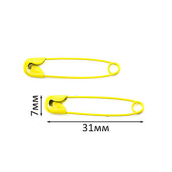 Декоративна булавка шпильки жовта 1шт 7мм*31мм MSH006