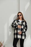Тепла сорочка у клітинку для вагітних Monaco - Чорний, S-M