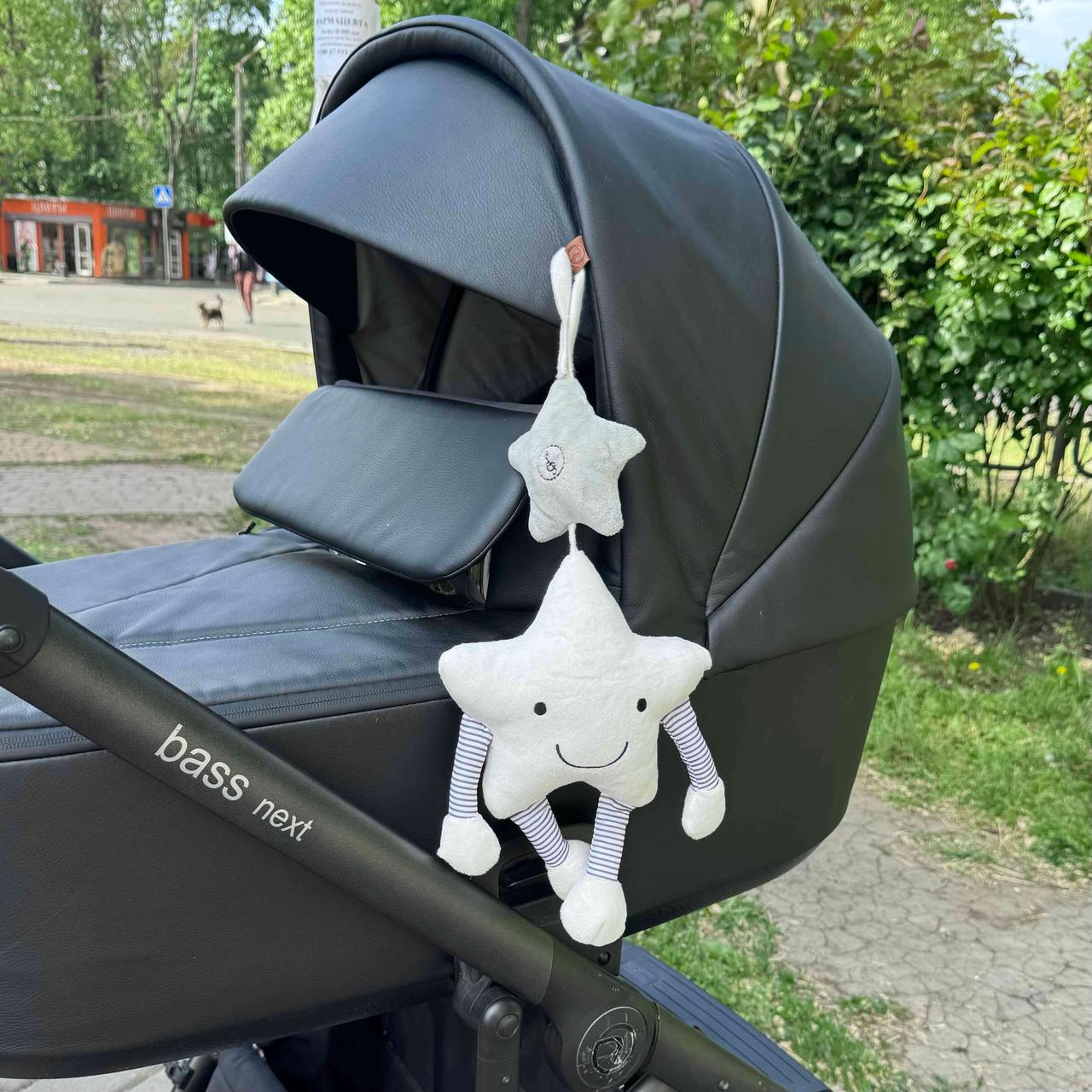 Підвіска у візочок МУЗИЧКА зірка +дзвенить, плюшева іграшка на коляску, візочок, автокрісло, фото 1