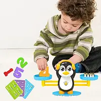 Іграшка ваги-балансир з фігуркою пінгвіна, дитяча іграшка настільна ваги-балансир пінгвін