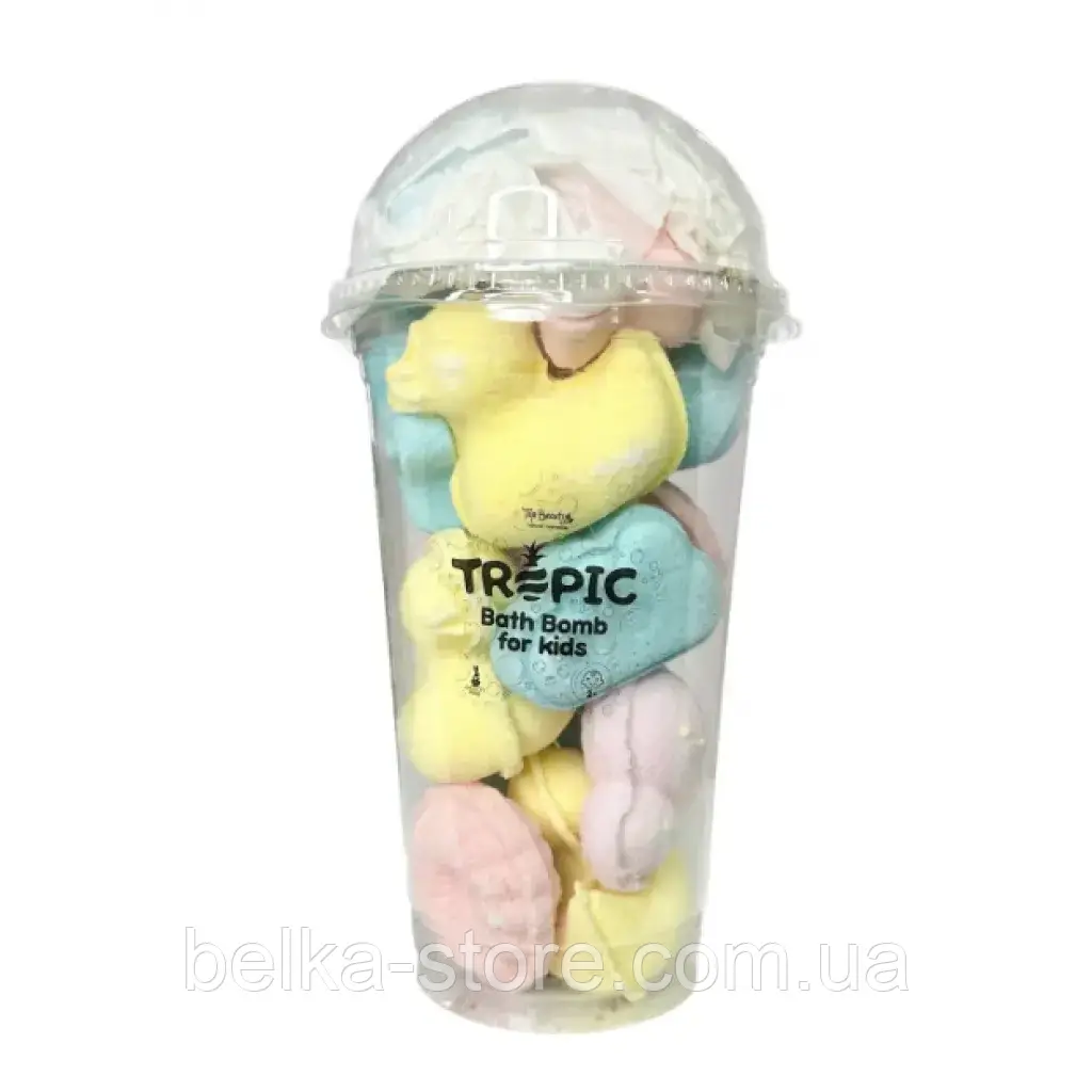 Бомбочки для ванни набір для дітей Tropic в стакані 400 г, фото 1