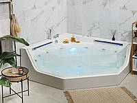 Гидромассажная ванна со светодиодной подсветкой Caceres белая 1500 x 1500 мм Белая гидромассажная ванна