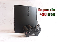 Прошита PlayStation 3 Slim + 30 Ігор (PS3 + 2 Джойстика) Гарантія