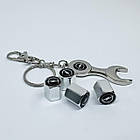 Захисні ковпачки на ніпеля Opel + ключик-брелок у подарунок! Колір хром, фото 2