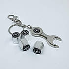 Захисні ковпачки на ніпеля Opel + ключик-брелок у подарунок! Колір хром, фото 3