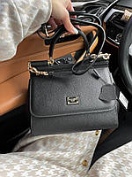Женская кожаная сумочка дольче габбана чёрная Dolce Gabbana ( c ушками) элегантная стильная сумочка