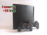 Playstation 3 Slim на 500 gb, Прошита 50 ігор, Два Джойстика