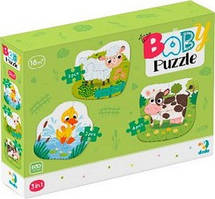 Пазли 9ел 14*16см 3в1 Сільські тварини DoDo