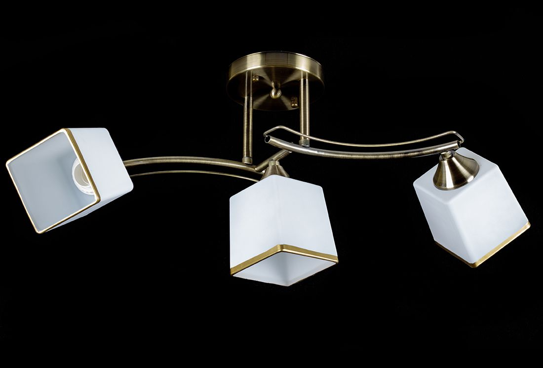 Люстра стельова бронзова на 3 плафони L620*W280*H260