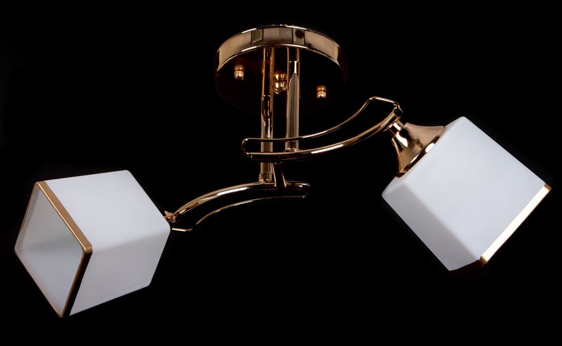 Стельова люстра на 2 плафони золота L520*W280*H240