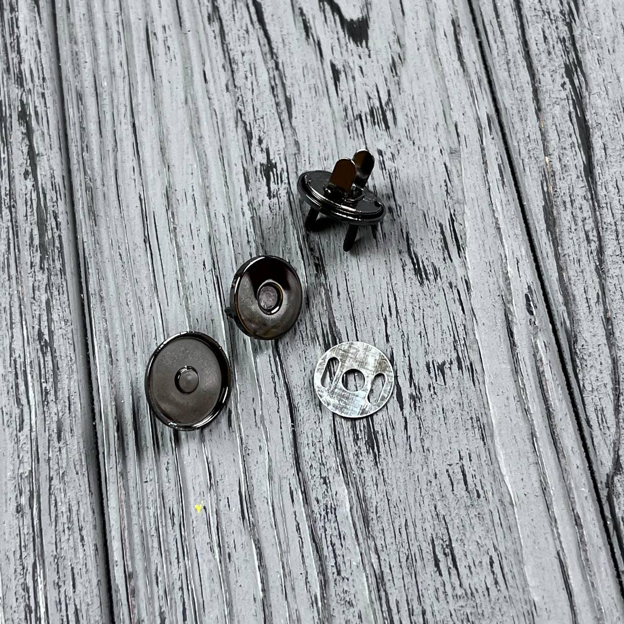 Магнітна кнопка (З кришкою) 14 мм Темний Нікель