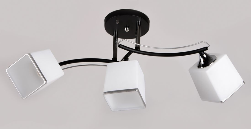 Стельова люстра на 3 плафони чорна L620*W280*H260, фото 1