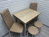 Кухонний комплект (стіл + 2 стільці +2 табурета), фото 2