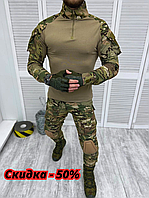 Форма мультикам Asdag з наколінниками, літня військова форма, костюм тактичний рипстоп мультикам if168