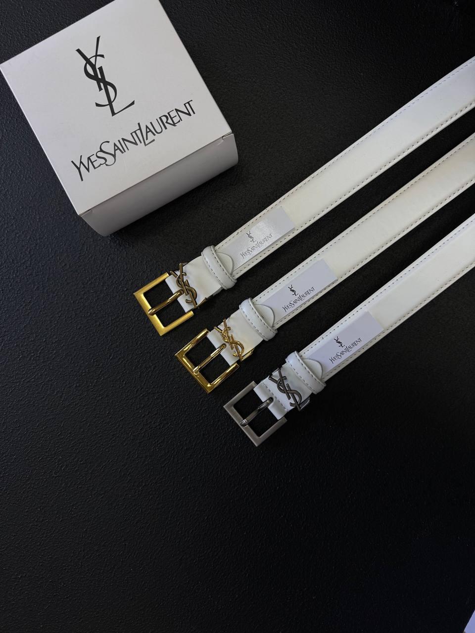 Жіночий брендовий ремінь з натуральної шкіри ширина 3см, Білий