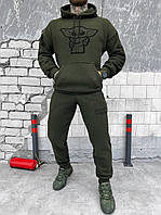 Чоловічий тактичний костюм із принтом Йода, тактичний спортивний костюм утеплений хакі if168