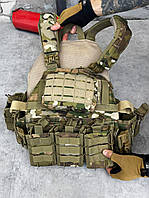 Плитоноска тактическая 25*30 мультикам, военный разгрузочный жилет, армейская плитоноска с подсумками if168