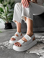 Жіночі босоніжки білого кольору на високій підошві, модні літні сандалії 40