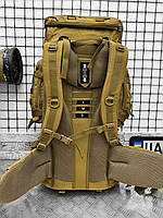 Баул для военных 100 литров койот, тактический рюкзак военный каркасный, баул армейский с поясом if168