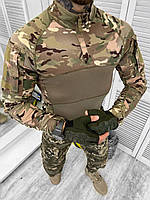 Боевая тактическая рубашка multicam, тактическая рубашка мультикам для военных, убакс зсу мультикам осенний